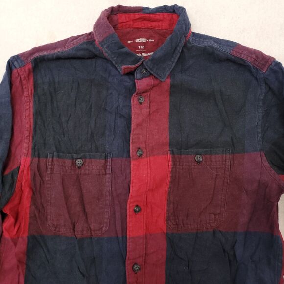 Urban Pipeline Buffalo Check Flannel Shirt Mens Size Medium M Red Blue - Picture 1 of 10